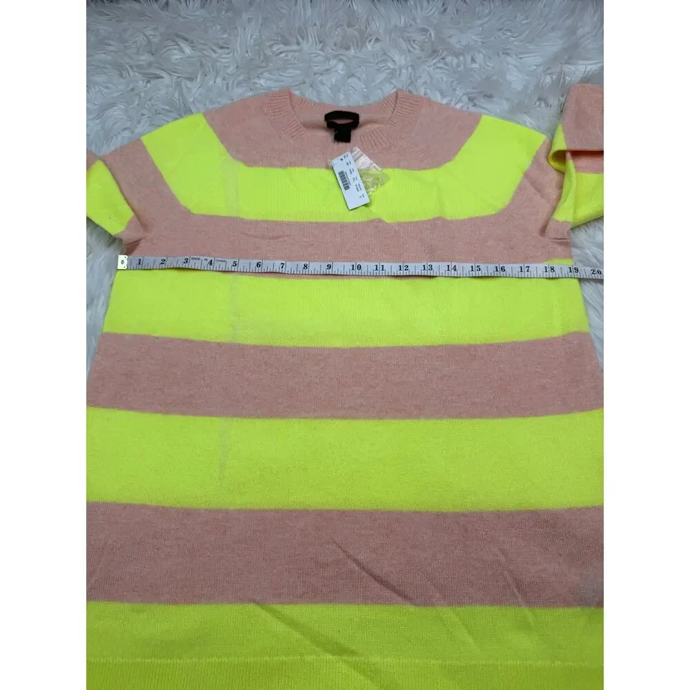 J. Crew Collection 100% Cashmere Boyfriend Crew Neck Sweater Peach Citron S NWT